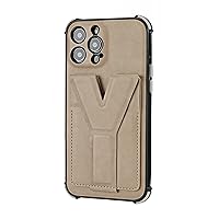 Case for iPhone 13/13 Pro/13 Pro Max/13 Mini, Premium Wallet Case with Card Slot, Shockproof Anti-Fall Car 360° Magnetic Ring Kickstand,Khaki,13 6.1