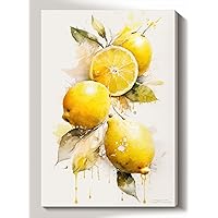 opd Lemon Beautiful Plants Canvas Wall Art Contemporary Simple Life Canvas Painting Pictures for Home Bedroom Decor for Living Room Bathroom Decor 16x24 Frameless
