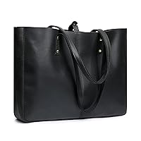 S-ZONE Genuine Leather Shoulder Tote Bag for Women Large Handbag Work Purse