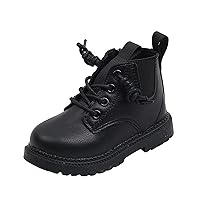 Kids Boys Girls Boots Waterproof Side Zipper Combat Boots Winter Warm Outdoor Ankle Boots Toddler Hiking Boots Walking Work Boot