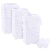 MOONQUEEN Ultra Soft Premium Washcloths Set - 12 x 12 inches - 72 Pack - Quick Drying - Highly Absorbent Coral Velvet Bathroom Wash Clothes (White)