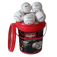 Rawlings | Official T-Balls | TVB | Youth/6u | Bucket | 12 Count | Sponge Rubber Core | Indoor/Outdoor White