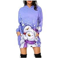 Firzero Women's Fall Dresses 2023 Fashion Long Sleeve Dress Casual Christmas Printed Pullover Dress Hip Pack Dress Sweater