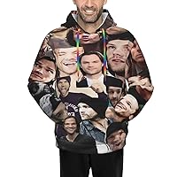 Jensen Ackles Hoodie Mens Novelty Cool Pattern Pullover Sweatshirts Workout Tops Hoody With Pockets