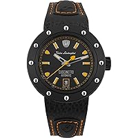 Cuscinetto Mens Analogue Automatic-self-Wind Watch with Calfskin Bracelet TLF-T01-3, black