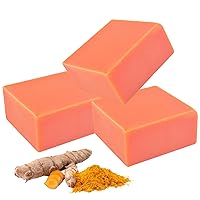 Turmeric Soap 3PCS for All Skin Types Natural Soap Moisturizing Deep Clean Ginger Gently Soap for Kids Adults Tumeric Soaps