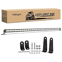 Nilight Single Row LED Light Bar Ultra-Slim Spot Flood Combo Light Bar 31 Inch 90W Fog Light Driving Light Work Light Roof Bumper Light for Offroad 4x4 Trucks Polaris SUV ATV UTV, 2 Years Warranty