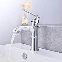 Water Bibcock Faucets,Zinc Alloy Cold Heat Single Handle Single Hole Basin Above Counter Basin Sink Kitchen Faucet Mixed s with Accessories Water-Tap