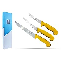3 Pcs Butcher Knife Set Boning Knife 5, 6 inch Butcher Knife 8 Inch for Cutting Meat Solingen Knife Made in Germany