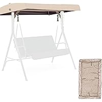 Replacement Canopy Top for Porch Swing, Strong Patio Swing Cover Universal Canopy for Garden Traditional 3 Person Swing (Color : Beige, Size : 84x48x9inch)
