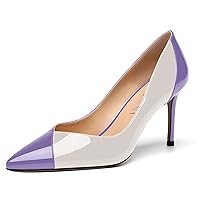 Women's Wedding Sexy Solid Pointed Toe Patent Slip On Stiletto High Heel Pumps Shoes 3.3 Inch