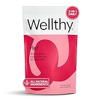 Wellthy Her Women's Daily Vegan Multivitamin for Women, Natural Ingredients for Healthy Hair, Skin, & Nails with Essential Micronutrients (30 Day)