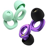 Soft Ear Plugs for Noise Reduction, Reusable Earplugs for Sleeping, Concerts, Motorcycles, Airplanes & Noise Sensitivity, 28dB Noise Cancelling, 8 Silicone Ear Tips in XS/S/M/L