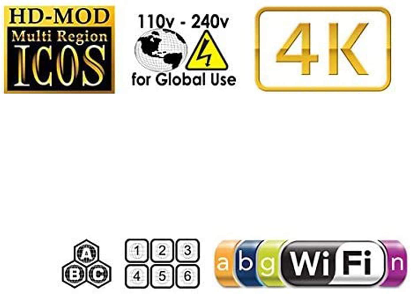 DP-UB9000P-K Region Zone Code Free 4K Ultra HD Blu Ray Player with OREI - 4K UHD - WiFi - PAL/NTSC - 110V Only - USA Voltage