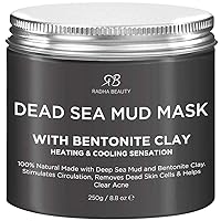 Dead Sea Mud Mask with Bentonite Clay for Face & Body 8.8 oz - 100% Natural Formula to Treat Acne, Pores, Blackheads & Oily Skin - Heating & Cooling Sensation