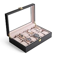 Home Watch Display Box, Large Capacity Women's Jewelry Men's Mechanical Watch Storage Watch Case, Black 1215B(Size:31 * 20 * 8cm)