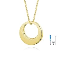 BEILIN Sterling Silver Circle of Life Eternity Memorial Urn Necklace Always with me Cremation Jewelry Pendant Necklaces for ashes