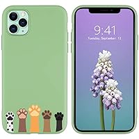 JOYLAND Funny Cute Cats Dog Paws Phone Case for iPhone X/iPhone Xs Mustard Green Silicone Animals Cartoon Cover Full Protective Soft Rubber Case Compatible for iPhone X/iPhone Xs/iPhone 10