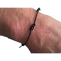 Leather Infinity Knot Bracelet, Simple Adjustable Bracelet for Men or Women, Perfect Valentines Gift