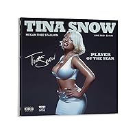 HANDUO Megan Thee Stallion Tina Snow Canvas Poster Wall Decorative Art Painting Living Room Bedroom Decoration Gift Frame-style12x12inch(30x30cm)