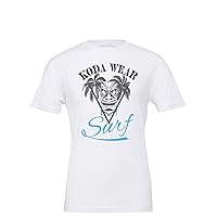 Tiki Dude Men's White Tee - 100% Airlume Combed and Ring-Spun Cotton Tees | Surf T-Shirts for Men S-2XL