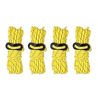 Tent Camping Rope 4MM Reflective Cord Guy Line 13 Feet/ 4M Long Guy Ropes Windproof Tent Guide Rope with Aluminum Adjuster 4PCS Yellow