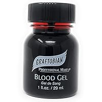 Graftobian Blood Gel 1oz Bottle - Special FX Fake Blood for Halloween - Drips & Never Dries