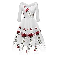 Women's Bohemian Sleeveless Long Flowy Beach Round Neck Trendy Glamorous Dress Casual Loose-Fitting Summer Swing Print White