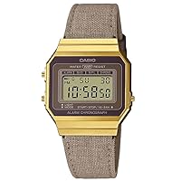 Casio Collection Vintage Unisex Digital Watch with Fabric Strap