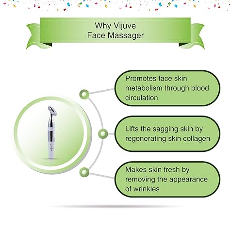 Anti Aging Face Massager by VIJUVE for Wrinkles Removal & Facial Skin Tightening | Boost Effects of Face Cream & Serum | Anti Wrinkle Skin Care & Facial Toning Massage Device