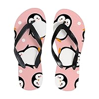 Vantaso Slim Flip Flops for Women Cute Cartoon Penguin Yoga Mat Thong Sandals Casual Slippers