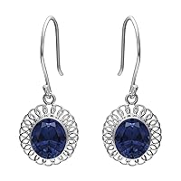 Multi Choice Oval Shape Gemstone 925 Sterling Silver Celtic Circle Design Earring Gift For Her