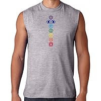 Mens Colored Chakras Muscle Yoga Tee Shirt