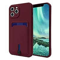 Silicone Case with Card Holder (for iPhone 11 Pro Max) - Plum