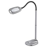 LIGHT IT! By Fulcrum, 20072-401 MultiFlex 12-LED Floor Magnifier Lamp, Silver, Single Pack