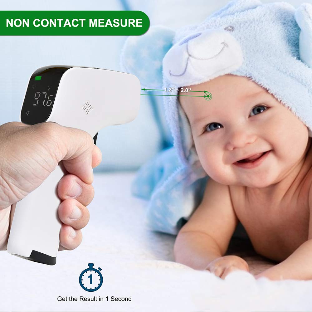 Forehead Thermometer Gun for Adults & Kids,Non Contact Thermometers for Fever with Big LED Digital Screen Indicator