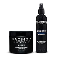 Pacinos Matte Hair Paste Freeze Hair Spray - Product Bundle - Firm Hold, No Shine, Sculpting and Styling Men’s Hair Products - Designed for All Hair Types