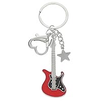 Guitar Keychain Musical Instrument Keyring Creative Star Y2K Gift