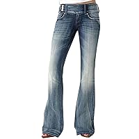 Women's Jeans Straight Leg Jeans Ripped Hem Low Waisted Jeans Wide Jeans High Jeans, XS-5XL