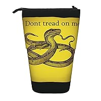 Dont tread on me Print Pencil Case Pop Up Pencil Pouch Stand Up Pencil Bag Telescopic Pencil Holder Organizer Small Makeup Bag With Zipper