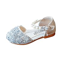 Girls Princess Single Bling Shoes Infant Kids Baby Bowknot Pearl Crystal Sandals Baby Shoes Girls Non Slip Shoes
