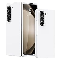 GUAGUA Compatible for Samsung Galaxy Z Fold 5 5G Case 7.6'', Phone Case for Samsung Z Fold 5, Slim Lightweight Hard PC Bumper Shockproof Protective Phone Case for Galaxy Z Fold 5 7.6 Inch, White