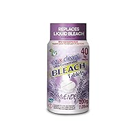 New and Improved Formula Ultra Concentrated Water Activated Bleach Tablets for Laundry and Multipurpose Cleaning. 40 Tablets 7.05 OZ Phosphate Free Replaces Liquid Bleach (Lavender)