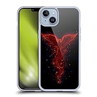 Head Case Designs Officially Licensed Christos Karapanos Red Phoenix 2 Soft Gel Case Compatible with Apple iPhone 14 Plus and Compatible with MagSafe Accessories