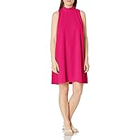 London Times Women's Ruffle Neck A-line Tie Back Dress Guest of Special Occasion Casual Fun Brunch