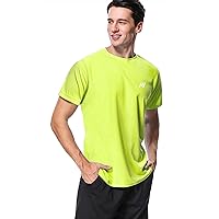 Men's Swim Shirt Rash Guard, UPF50+ UV Sun Protection Quick Dry SPF Short Sleeve Fishing Beach T-Shirts