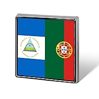 Nicaragua Portugal Flag Lapel Pin Square Metal Brooch Badge Jewelry Pins Decoration Gift