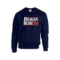 Trenz Shirt Company Reagan Bush '84 Political Campaign Retro Crewneck Sweatshirt Presidential 80's Republican Conservative