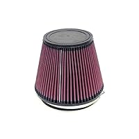 K&N Universal Clamp-On Air Filter: High Performance, Premium, Washable, Replacement Engine Filter: Flange Diameter: 6 In, Filter Height: 6 In, Flange Length: 1 In, Shape: Round Tapered, RU-3100