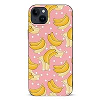 Banana with Polka Dots Print Phone Case Wallet with Stand and Card Slot Holder Compatible with iPhone 14/iPhone 14 Plus/iPhone 14 Pro/iPhone 14 Pro Max Protective Cover